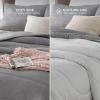 imageBedsure King Size Comforter Set Black  Bed in a Bag King Bedding 7 Pieces Cationic Dyed Bed Set Gift for Family Black Soft Bedding for All Seasons Comforter with Sheets Pillowcases amp Shams04  Light Grey  Reversible