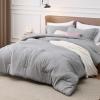 imageBedsure King Size Comforter Set Black  Bed in a Bag King Bedding 7 Pieces Cationic Dyed Bed Set Gift for Family Black Soft Bedding for All Seasons Comforter with Sheets Pillowcases amp Shams03  Light Grey Melange