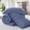 imageBedsure King Size Comforter Set Black  Bed in a Bag King Bedding 7 Pieces Cationic Dyed Bed Set Gift for Family Black Soft Bedding for All Seasons Comforter with Sheets Pillowcases amp Shams05  Infinity Blue Melange