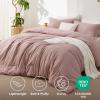 imageBedsure King Size Comforter Set Black  Bed in a Bag King Bedding 7 Pieces Cationic Dyed Bed Set Gift for Family Black Soft Bedding for All Seasons Comforter with Sheets Pillowcases amp Shams06  Dusty Pink Melange