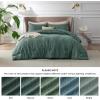 imageBedsure King Size Comforter Set Black  Bed in a Bag King Bedding 7 Pieces Cationic Dyed Bed Set Gift for Family Black Soft Bedding for All Seasons Comforter with Sheets Pillowcases amp Shams02  Dark Green Melange