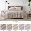 imageBedsure King Size Comforter Set Black  Bed in a Bag King Bedding 7 Pieces Cationic Dyed Bed Set Gift for Family Black Soft Bedding for All Seasons Comforter with Sheets Pillowcases amp Shams04  Oat Melange
