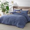 imageBedsure King Size Comforter Set Black  Bed in a Bag King Bedding 7 Pieces Cationic Dyed Bed Set Gift for Family Black Soft Bedding for All Seasons Comforter with Sheets Pillowcases amp Shams05  Infinity Blue Melange