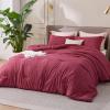 imageBedsure King Size Comforter Set Black  Bed in a Bag King Bedding 7 Pieces Cationic Dyed Bed Set Gift for Family Black Soft Bedding for All Seasons Comforter with Sheets Pillowcases amp Shams06  Red Melange