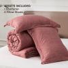 imageBedsure King Size Comforter Set Black  Bed in a Bag King Bedding 7 Pieces Cationic Dyed Bed Set Gift for Family Black Soft Bedding for All Seasons Comforter with Sheets Pillowcases amp Shams06  Pink Clay Melange