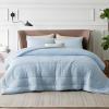 imageBedsure King Size Comforter Set Black  Bed in a Bag King Bedding 7 Pieces Cationic Dyed Bed Set Gift for Family Black Soft Bedding for All Seasons Comforter with Sheets Pillowcases amp Shams05  Icy Blue Cooling