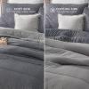 imageBedsure King Size Comforter Set Black  Bed in a Bag King Bedding 7 Pieces Cationic Dyed Bed Set Gift for Family Black Soft Bedding for All Seasons Comforter with Sheets Pillowcases amp Shams04  Dark Grey  Reversible