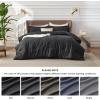 imageBedsure King Size Comforter Set Black  Bed in a Bag King Bedding 7 Pieces Cationic Dyed Bed Set Gift for Family Black Soft Bedding for All Seasons Comforter with Sheets Pillowcases amp Shams03  Charcoal Melange