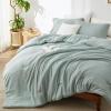 imageBedsure King Size Comforter Set Black  Bed in a Bag King Bedding 7 Pieces Cationic Dyed Bed Set Gift for Family Black Soft Bedding for All Seasons Comforter with Sheets Pillowcases amp Shams02  Mint Green Melange
