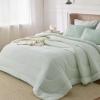 imageBedsure King Size Comforter Set Black  Bed in a Bag King Bedding 7 Pieces Cationic Dyed Bed Set Gift for Family Black Soft Bedding for All Seasons Comforter with Sheets Pillowcases amp Shams08  Mint Green  Reversible