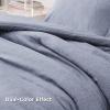imageBedsure King Size Comforter Set Black  Bed in a Bag King Bedding 7 Pieces Cationic Dyed Bed Set Gift for Family Black Soft Bedding for All Seasons Comforter with Sheets Pillowcases amp Shams05  Navy Blue Melange