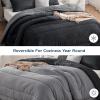 imageBedsure King Size Comforter Set Black  Bed in a Bag King Bedding 7 Pieces Cationic Dyed Bed Set Gift for Family Black Soft Bedding for All Seasons Comforter with Sheets Pillowcases amp Shams03  Charcoal Black Cooling