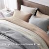 imageBedsure King Size Comforter Set Black  Bed in a Bag King Bedding 7 Pieces Cationic Dyed Bed Set Gift for Family Black Soft Bedding for All Seasons Comforter with Sheets Pillowcases amp Shams03  Light Grey Melange