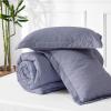 imageBedsure King Size Comforter Set Black  Bed in a Bag King Bedding 7 Pieces Cationic Dyed Bed Set Gift for Family Black Soft Bedding for All Seasons Comforter with Sheets Pillowcases amp Shams05  Denim Grey Melange