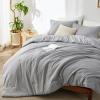 imageBedsure King Size Comforter Set Black  Bed in a Bag King Bedding 7 Pieces Cationic Dyed Bed Set Gift for Family Black Soft Bedding for All Seasons Comforter with Sheets Pillowcases amp Shams03  Light Grey Melange