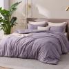 imageBedsure King Size Comforter Set Black  Bed in a Bag King Bedding 7 Pieces Cationic Dyed Bed Set Gift for Family Black Soft Bedding for All Seasons Comforter with Sheets Pillowcases amp Shams07  Grayish Purple Melange