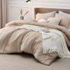 imageBedsure King Size Comforter Set Black  Bed in a Bag King Bedding 7 Pieces Cationic Dyed Bed Set Gift for Family Black Soft Bedding for All Seasons Comforter with Sheets Pillowcases amp Shams04  Sand Melange