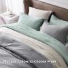 imageBedsure King Size Comforter Set Black  Bed in a Bag King Bedding 7 Pieces Cationic Dyed Bed Set Gift for Family Black Soft Bedding for All Seasons Comforter with Sheets Pillowcases amp Shams02  Mint Green Melange