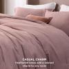 imageBedsure King Size Comforter Set Black  Bed in a Bag King Bedding 7 Pieces Cationic Dyed Bed Set Gift for Family Black Soft Bedding for All Seasons Comforter with Sheets Pillowcases amp Shams06  Dusty Pink Melange