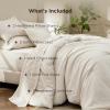 imageBedsure King Size Comforter Set Black  Bed in a Bag King Bedding 7 Pieces Cationic Dyed Bed Set Gift for Family Black Soft Bedding for All Seasons Comforter with Sheets Pillowcases amp Shams04  Beige