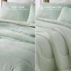 imageBedsure King Size Comforter Set Black  Bed in a Bag King Bedding 7 Pieces Cationic Dyed Bed Set Gift for Family Black Soft Bedding for All Seasons Comforter with Sheets Pillowcases amp Shams08  Mint Green  Reversible