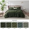 imageBedsure King Size Comforter Set Black  Bed in a Bag King Bedding 7 Pieces Cationic Dyed Bed Set Gift for Family Black Soft Bedding for All Seasons Comforter with Sheets Pillowcases amp Shams02  Olive Green Melange
