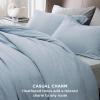 imageBedsure King Size Comforter Set Black  Bed in a Bag King Bedding 7 Pieces Cationic Dyed Bed Set Gift for Family Black Soft Bedding for All Seasons Comforter with Sheets Pillowcases amp Shams05  Light Blue Melange