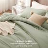 imageBedsure King Size Comforter Set Black  Bed in a Bag King Bedding 7 Pieces Cationic Dyed Bed Set Gift for Family Black Soft Bedding for All Seasons Comforter with Sheets Pillowcases amp Shams02  Tea Green Melange