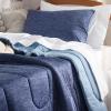 imageBedsure King Size Comforter Set Black  Bed in a Bag King Bedding 7 Pieces Cationic Dyed Bed Set Gift for Family Black Soft Bedding for All Seasons Comforter with Sheets Pillowcases amp Shams24  Navy Blue  Reversible