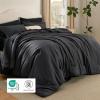 imageBedsure King Size Comforter Set Black  Bed in a Bag King Bedding 7 Pieces Cationic Dyed Bed Set Gift for Family Black Soft Bedding for All Seasons Comforter with Sheets Pillowcases amp Shams03  Black