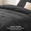 imageBedsure King Size Comforter Set Black  Bed in a Bag King Bedding 7 Pieces Cationic Dyed Bed Set Gift for Family Black Soft Bedding for All Seasons Comforter with Sheets Pillowcases amp Shams03  Charcoal Melange