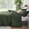 imageBedsure King Size Comforter Set Black  Bed in a Bag King Bedding 7 Pieces Cationic Dyed Bed Set Gift for Family Black Soft Bedding for All Seasons Comforter with Sheets Pillowcases amp Shams02  Olive Green Melange
