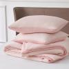 imageBedsure King Size Comforter Set Black  Bed in a Bag King Bedding 7 Pieces Cationic Dyed Bed Set Gift for Family Black Soft Bedding for All Seasons Comforter with Sheets Pillowcases amp Shams06  Icy Pink Cooling