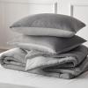 imageBedsure King Size Comforter Set Black  Bed in a Bag King Bedding 7 Pieces Cationic Dyed Bed Set Gift for Family Black Soft Bedding for All Seasons Comforter with Sheets Pillowcases amp Shams04  Light Grey  Reversible