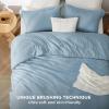imageBedsure King Size Comforter Set Black  Bed in a Bag King Bedding 7 Pieces Cationic Dyed Bed Set Gift for Family Black Soft Bedding for All Seasons Comforter with Sheets Pillowcases amp Shams05  Storm Blue Melange