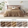 imageBedsure King Size Comforter Set Black  Bed in a Bag King Bedding 7 Pieces Cationic Dyed Bed Set Gift for Family Black Soft Bedding for All Seasons Comforter with Sheets Pillowcases amp Shams04  Brown Melange