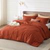 imageBedsure King Size Comforter Set Black  Bed in a Bag King Bedding 7 Pieces Cationic Dyed Bed Set Gift for Family Black Soft Bedding for All Seasons Comforter with Sheets Pillowcases amp Shams08  Orange Melange
