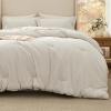 imageBedsure King Size Comforter Set Black  Bed in a Bag King Bedding 7 Pieces Cationic Dyed Bed Set Gift for Family Black Soft Bedding for All Seasons Comforter with Sheets Pillowcases amp Shams04  Beige