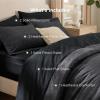 imageBedsure King Size Comforter Set Black  Bed in a Bag King Bedding 7 Pieces Cationic Dyed Bed Set Gift for Family Black Soft Bedding for All Seasons Comforter with Sheets Pillowcases amp Shams03  Black