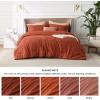 imageBedsure King Size Comforter Set Black  Bed in a Bag King Bedding 7 Pieces Cationic Dyed Bed Set Gift for Family Black Soft Bedding for All Seasons Comforter with Sheets Pillowcases amp Shams08  Orange Melange