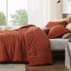 imageBedsure King Size Comforter Set Black  Bed in a Bag King Bedding 7 Pieces Cationic Dyed Bed Set Gift for Family Black Soft Bedding for All Seasons Comforter with Sheets Pillowcases amp Shams08  Orange Melange
