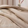 imageBedsure King Size Comforter Set Black  Bed in a Bag King Bedding 7 Pieces Cationic Dyed Bed Set Gift for Family Black Soft Bedding for All Seasons Comforter with Sheets Pillowcases amp Shams04  Sand Melange