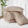 imageBedsure King Size Comforter Set Black  Bed in a Bag King Bedding 7 Pieces Cationic Dyed Bed Set Gift for Family Black Soft Bedding for All Seasons Comforter with Sheets Pillowcases amp Shams04  Sand Melange