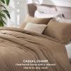 imageBedsure King Size Comforter Set Black  Bed in a Bag King Bedding 7 Pieces Cationic Dyed Bed Set Gift for Family Black Soft Bedding for All Seasons Comforter with Sheets Pillowcases amp Shams04  Brown Melange