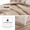 imageBedsure King Size Comforter Set Black  Bed in a Bag King Bedding 7 Pieces Cationic Dyed Bed Set Gift for Family Black Soft Bedding for All Seasons Comforter with Sheets Pillowcases amp Shams04  Sand Melange