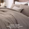 imageBedsure King Size Comforter Set Black  Bed in a Bag King Bedding 7 Pieces Cationic Dyed Bed Set Gift for Family Black Soft Bedding for All Seasons Comforter with Sheets Pillowcases amp Shams04  Khaki Melange