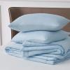 imageBedsure King Size Comforter Set Black  Bed in a Bag King Bedding 7 Pieces Cationic Dyed Bed Set Gift for Family Black Soft Bedding for All Seasons Comforter with Sheets Pillowcases amp Shams05  Icy Blue Cooling