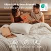 imageBedsure King Size Comforter Set Black  Bed in a Bag King Bedding 7 Pieces Cationic Dyed Bed Set Gift for Family Black Soft Bedding for All Seasons Comforter with Sheets Pillowcases amp Shams01  Beige Melange