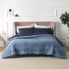 imageBedsure King Size Comforter Set Black  Bed in a Bag King Bedding 7 Pieces Cationic Dyed Bed Set Gift for Family Black Soft Bedding for All Seasons Comforter with Sheets Pillowcases amp Shams24  Navy Blue  Reversible