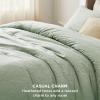 imageBedsure King Size Comforter Set Black  Bed in a Bag King Bedding 7 Pieces Cationic Dyed Bed Set Gift for Family Black Soft Bedding for All Seasons Comforter with Sheets Pillowcases amp Shams02  Celadon Green Melange